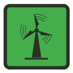Wiatrak produkujący energię elektryczną.